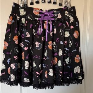 Universal Black Skirt with Purple and White Accents